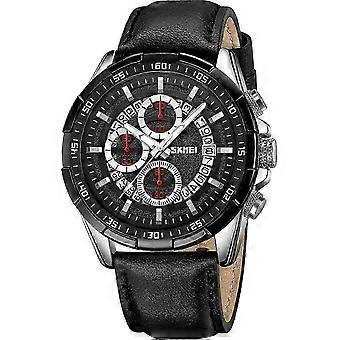 Orologio da uomo 2026 Cronografo Analogico al Quarzo Impermeabile Elegante Regalo per Uomo Cinturino in Pelle Orologio da polso per Uomo Argento Nero