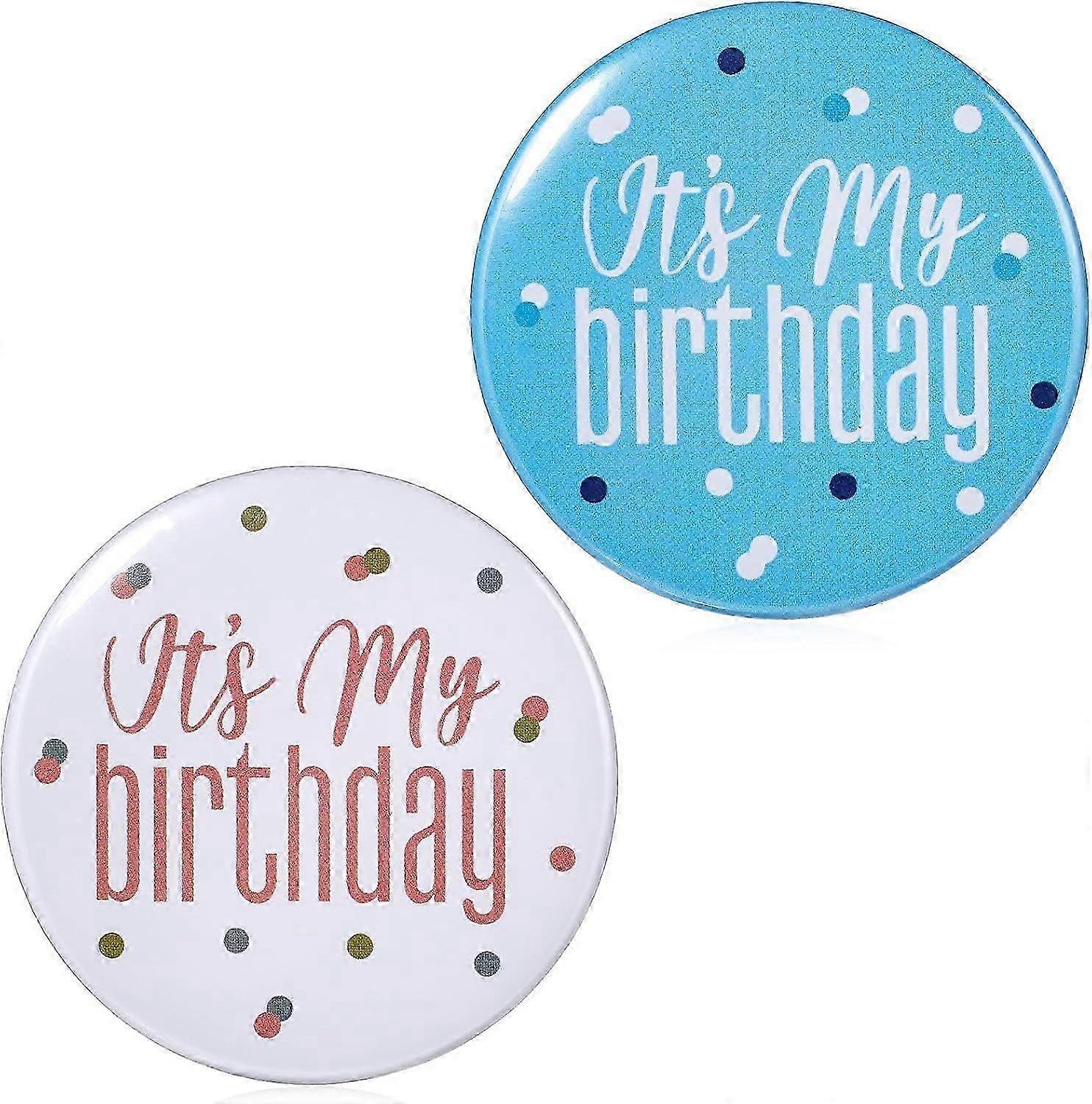 Zwei Broschen mit der Aufschrift „Mein Geburtstag“, Geburtstagsabzeichen, Partydekorationsnadeln, Unisex.