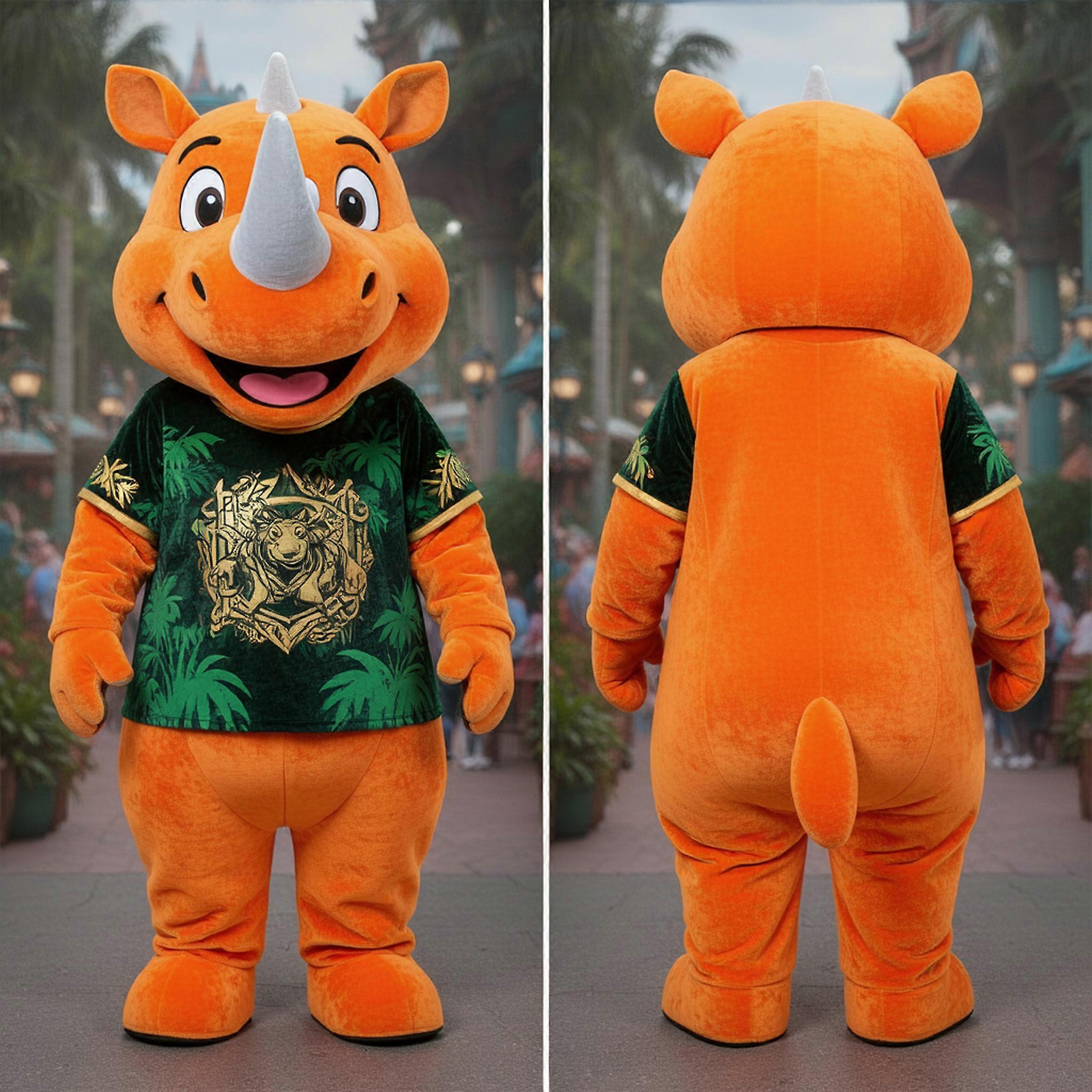 MASTICOT Orange Padded Rhinoceros Mascot