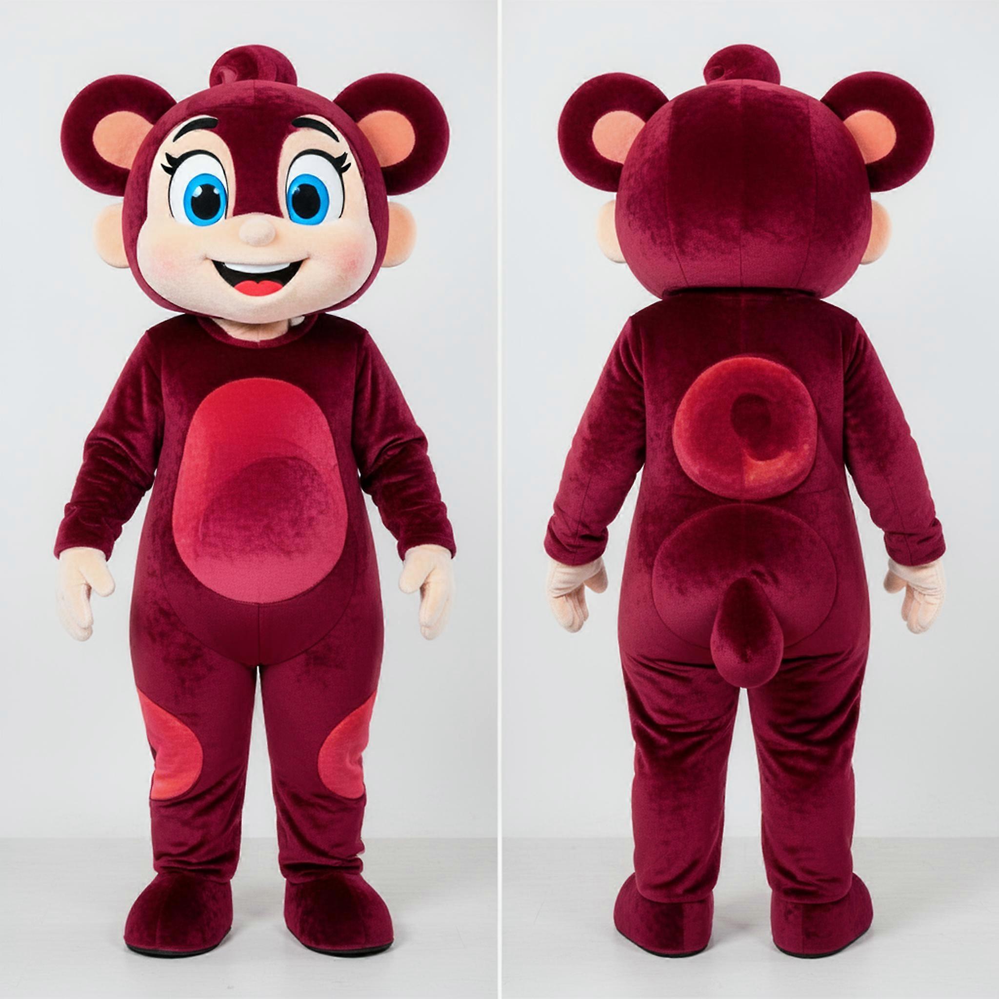 MASTICOT Maroon Flexible Contortionist Mascot