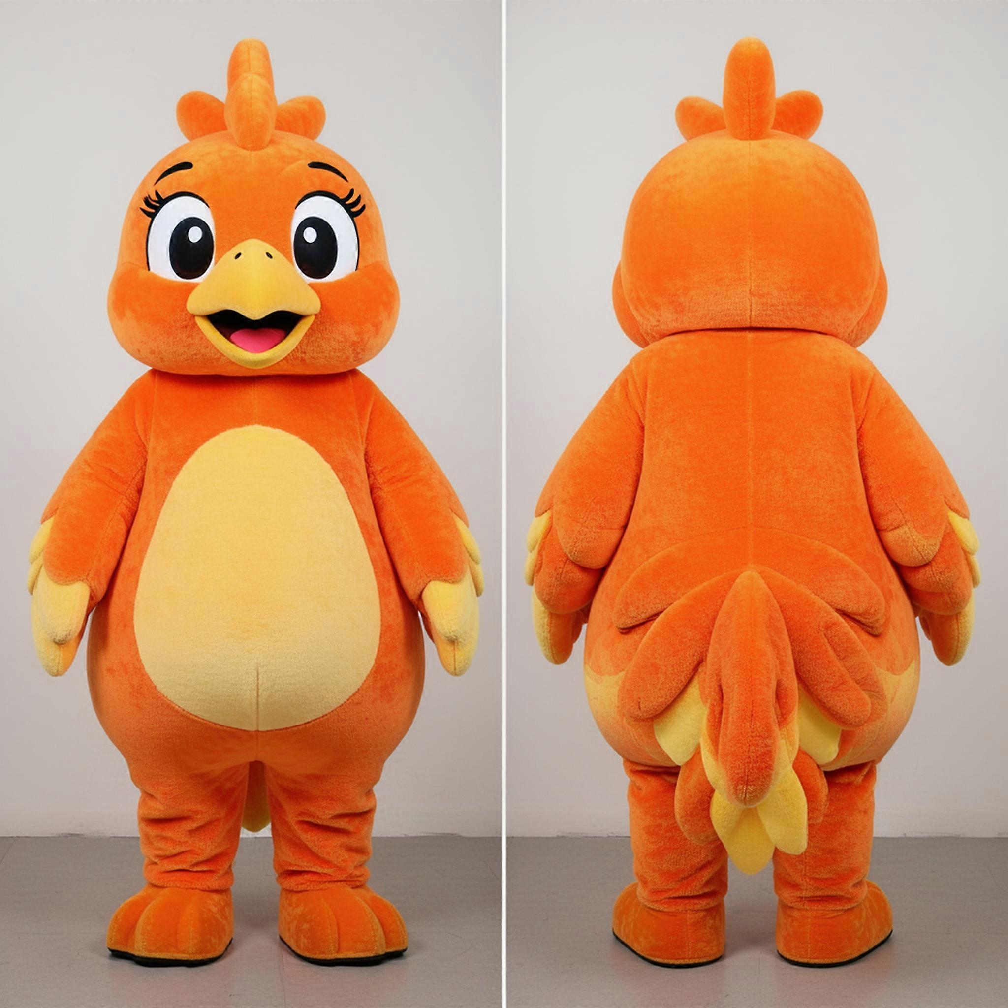 MASTICOT Vibrant Orange Smiling Pho Mascot