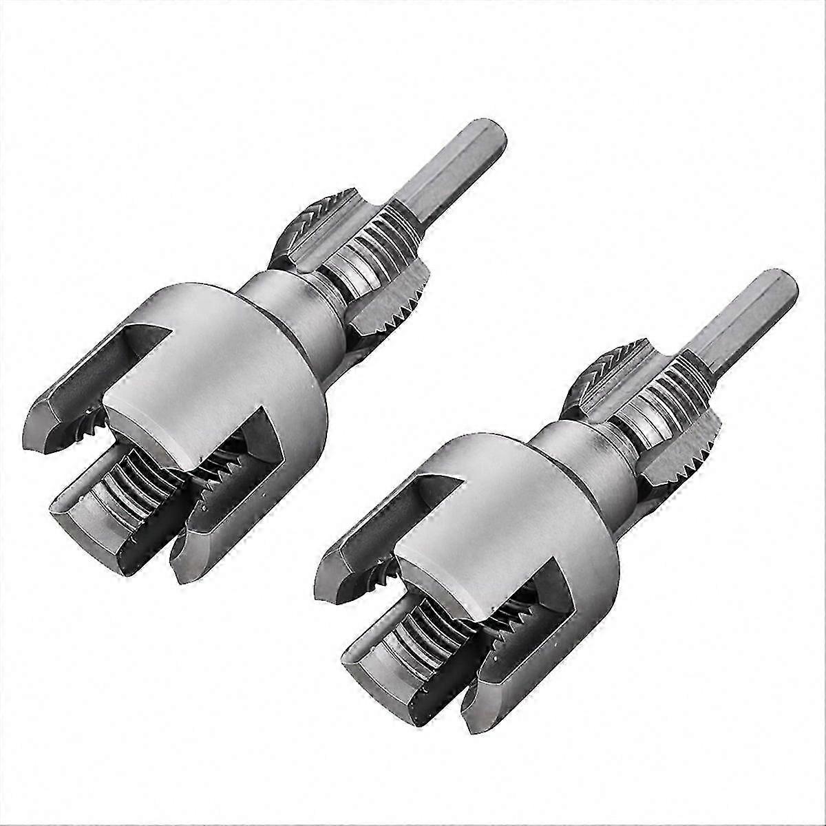 Integrated Internal & External Pipe Threading Tool, Electric Drill Compatible Pvc Pipe Threader Kit, 1/2inch+3/4inch