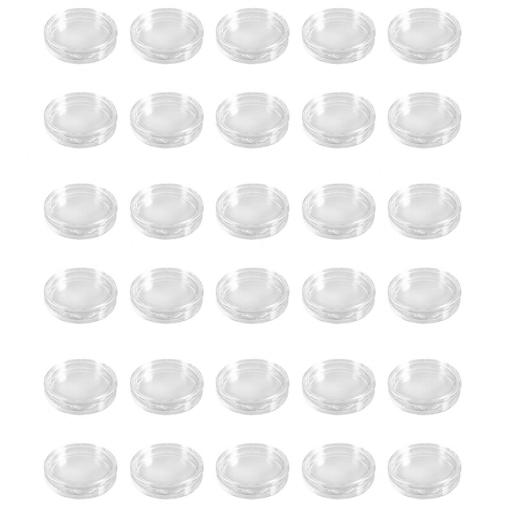30 Pcs Small 35mm Round Transparent Plastic Coin Capsule Boxes