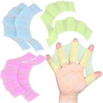 3 Pairs Silicone Webbed Gloves for Swimming, Diving, and Surfing, Adult Size L