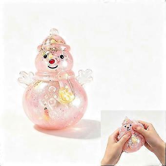 Santa Claus Snowman Xmas Tree Design Glitter Christmas Squishy Toy Stretchy Maltose Filled Squeeze Stress Ball Sensory Fidget Toy Festive Desktop