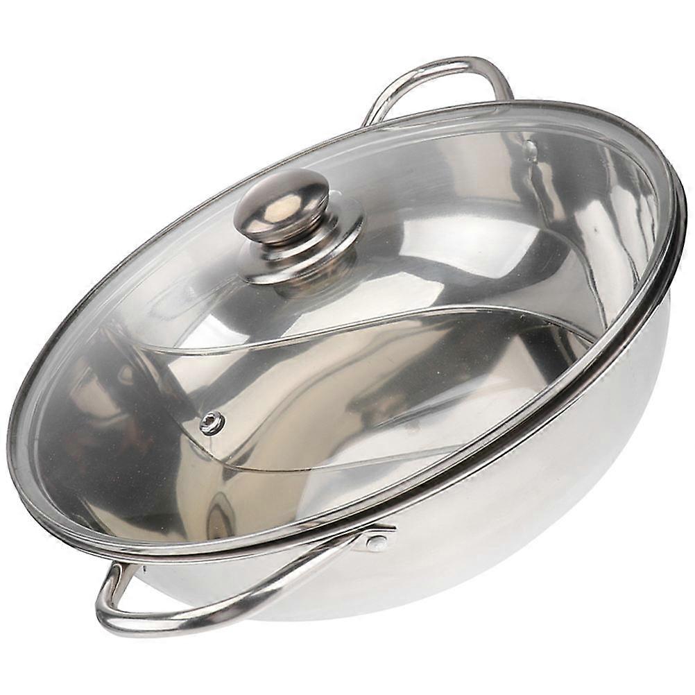 Séparateur pour fondue chinoise Shabu en acier inoxydable argenté, idéal pour la cuisine.