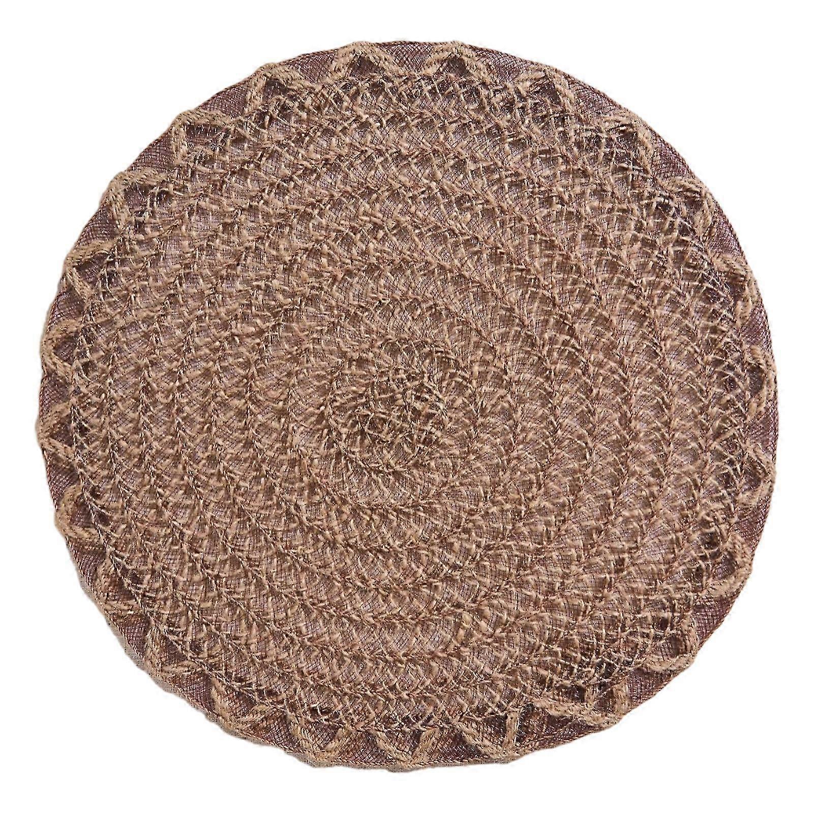 Boho Jute Round Table Protector Mat