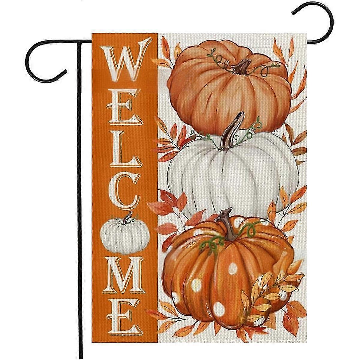 Double-Sided Pumpkin Sunflower Garden Flag