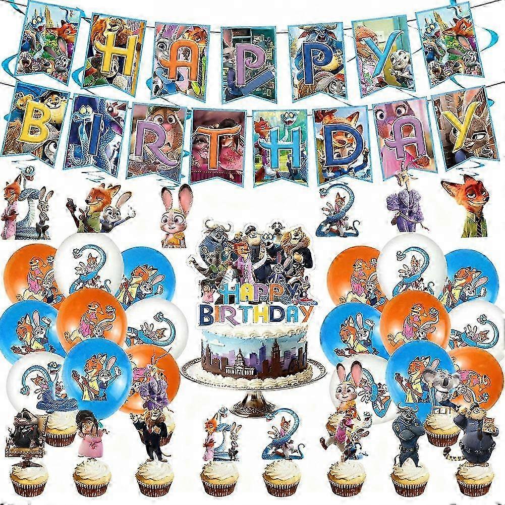 Zootopia Themed Cake & Balloon Set