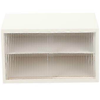 Miniature Display Cabinet Mini House Shelf for DIY Use 3Pcs White