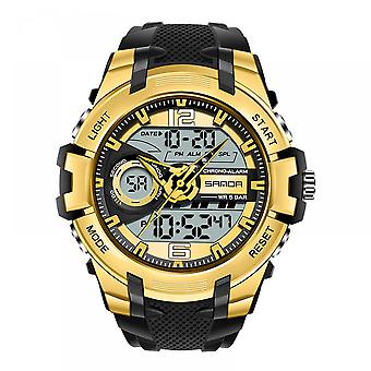 Veeki Männer Digital Outdoor Sportuhr, großes Gesicht Zifferblatt 50m wasserdicht elektronische Multifunktions-Armbanduhren für Männer Taktik Led Alarm Stopwatchgol