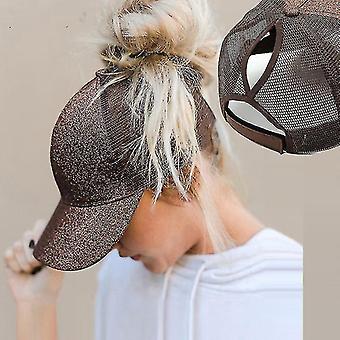 Glitter Paardenstaart Vrouwen Baseball Cap Vrouwen Snapback Mesh Trucker Caps Vrouwelijke Zomer Bot Zwart Verstelbare Hip Hop Hoeden / cap