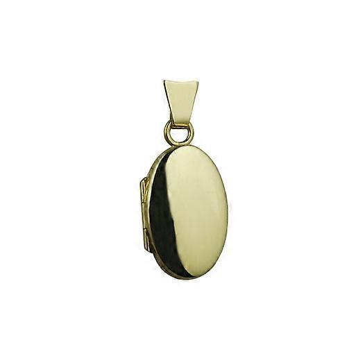 18ct Gold 18x11mm plain oval Locket
