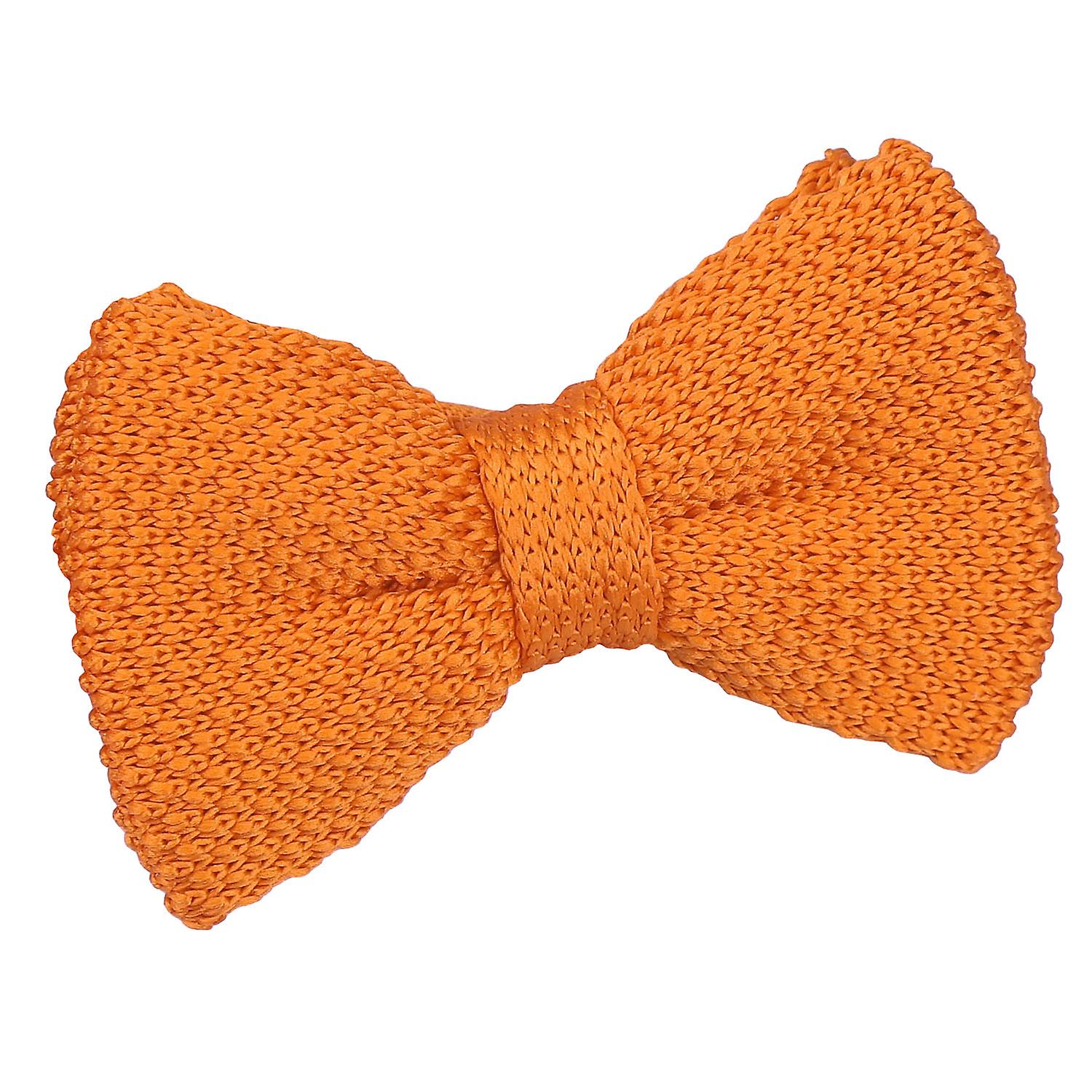 Tangerine Knitted Pre-Tied Bow Tie for Boys