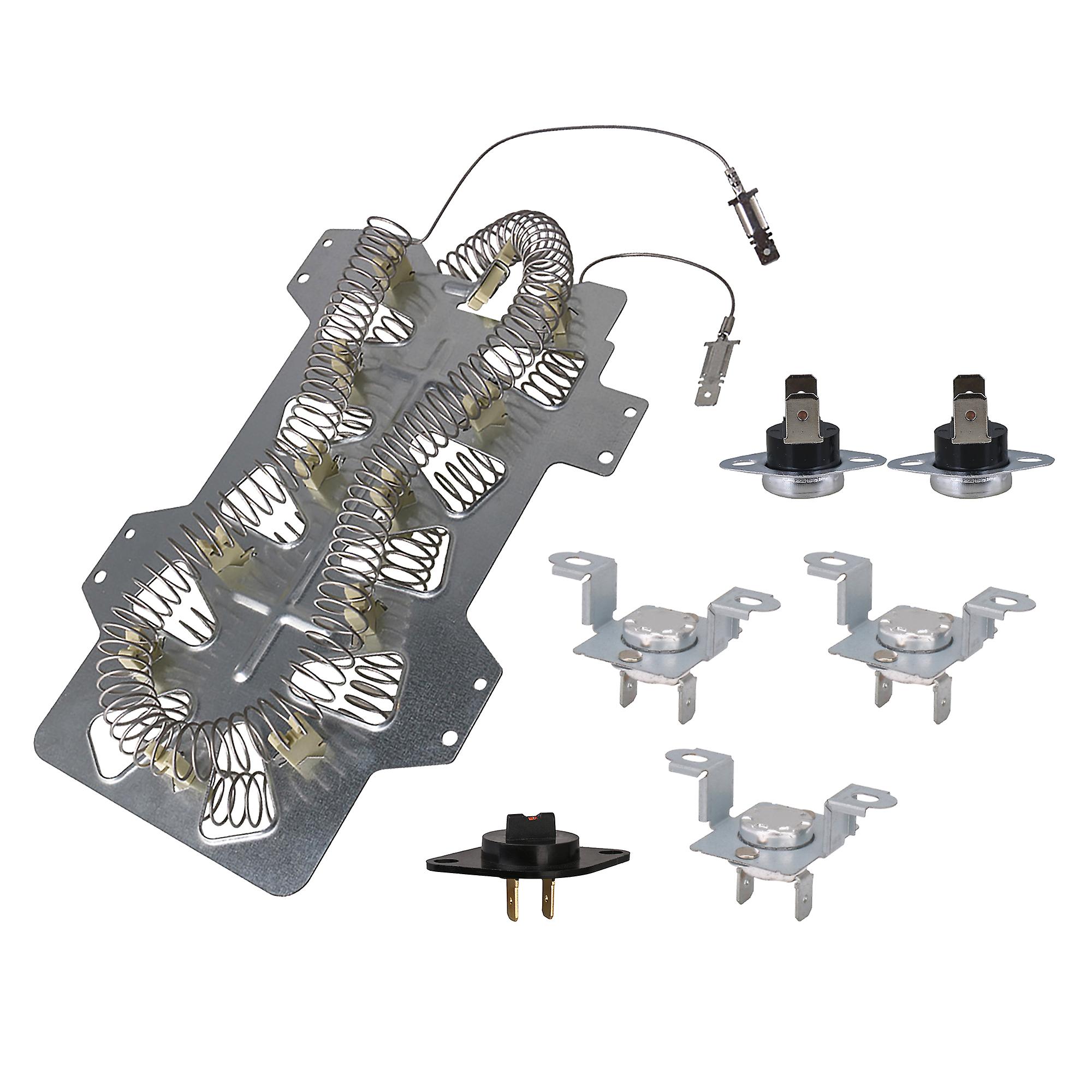 7Pcs Dryer Part Set w/ Heat Element & Thermistor Replacement for Samsung