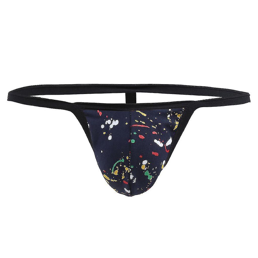 Men Underwear Color Dot Printing Low Waist G-string Underpants