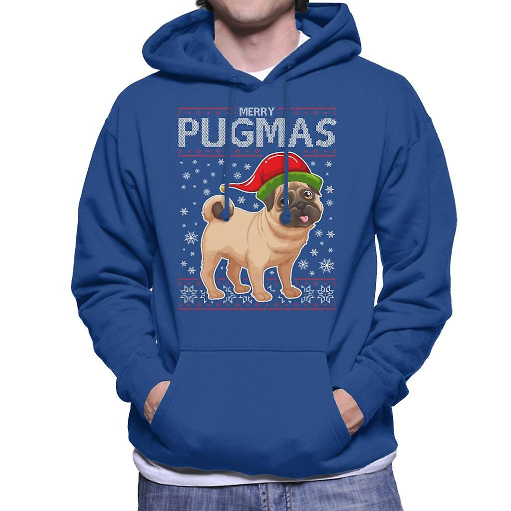 God Pugmas jul strikk mønster Hettegenser
