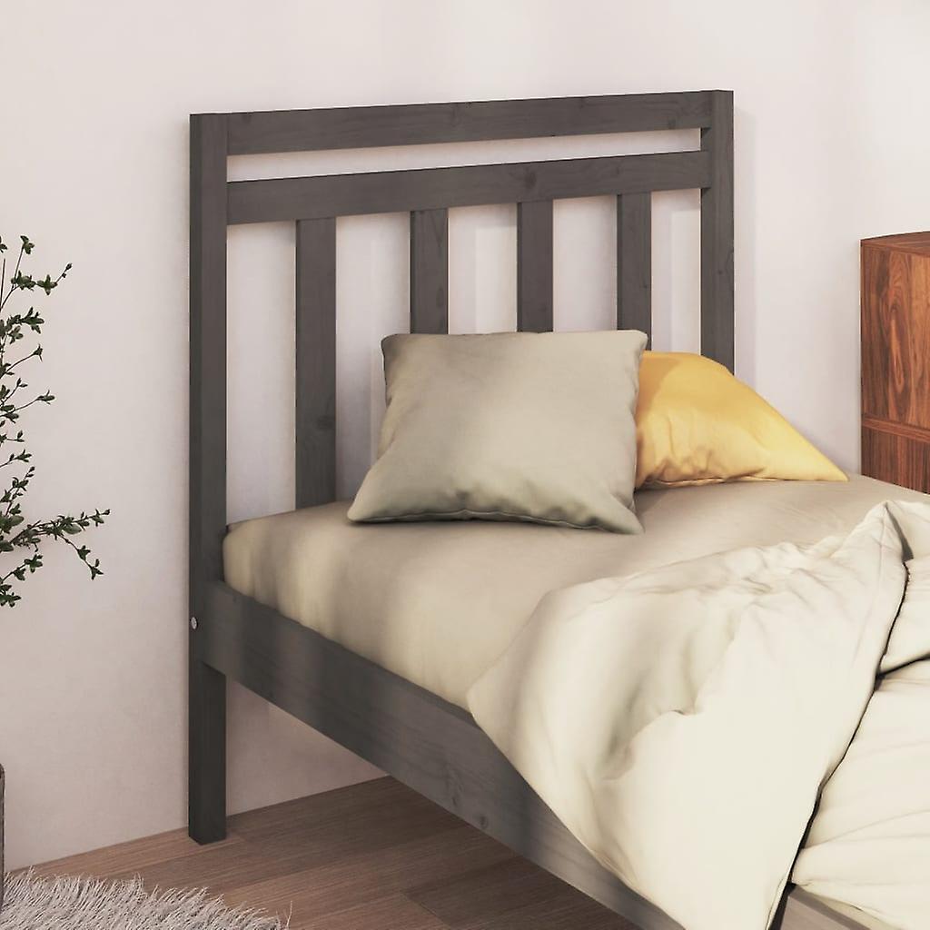 Headboard Grey 96x4x100 cm Solid Pine Wood