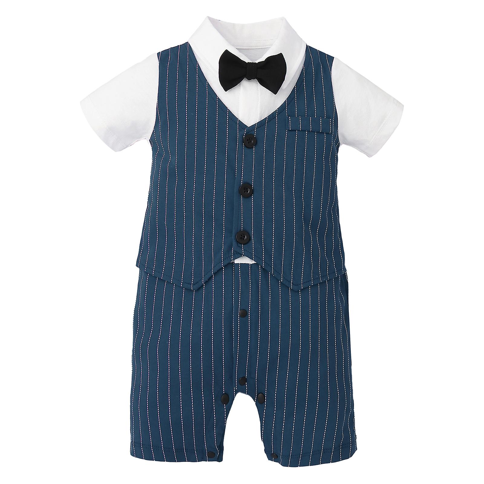 Newborn Baby Boys Christening Gentleman Rompers Wedding Birthday