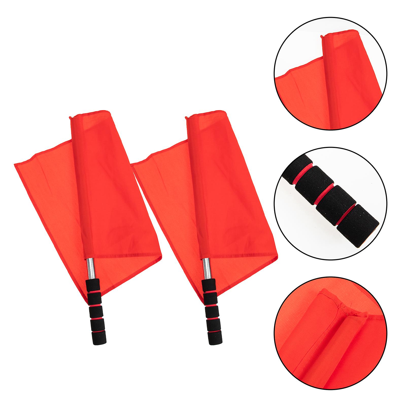 2 Pcs Kayak Safety Flag Mini Soccer Football Referee Flags Racing Flags Signal Flag Warning Flag Soccer Referee Flags