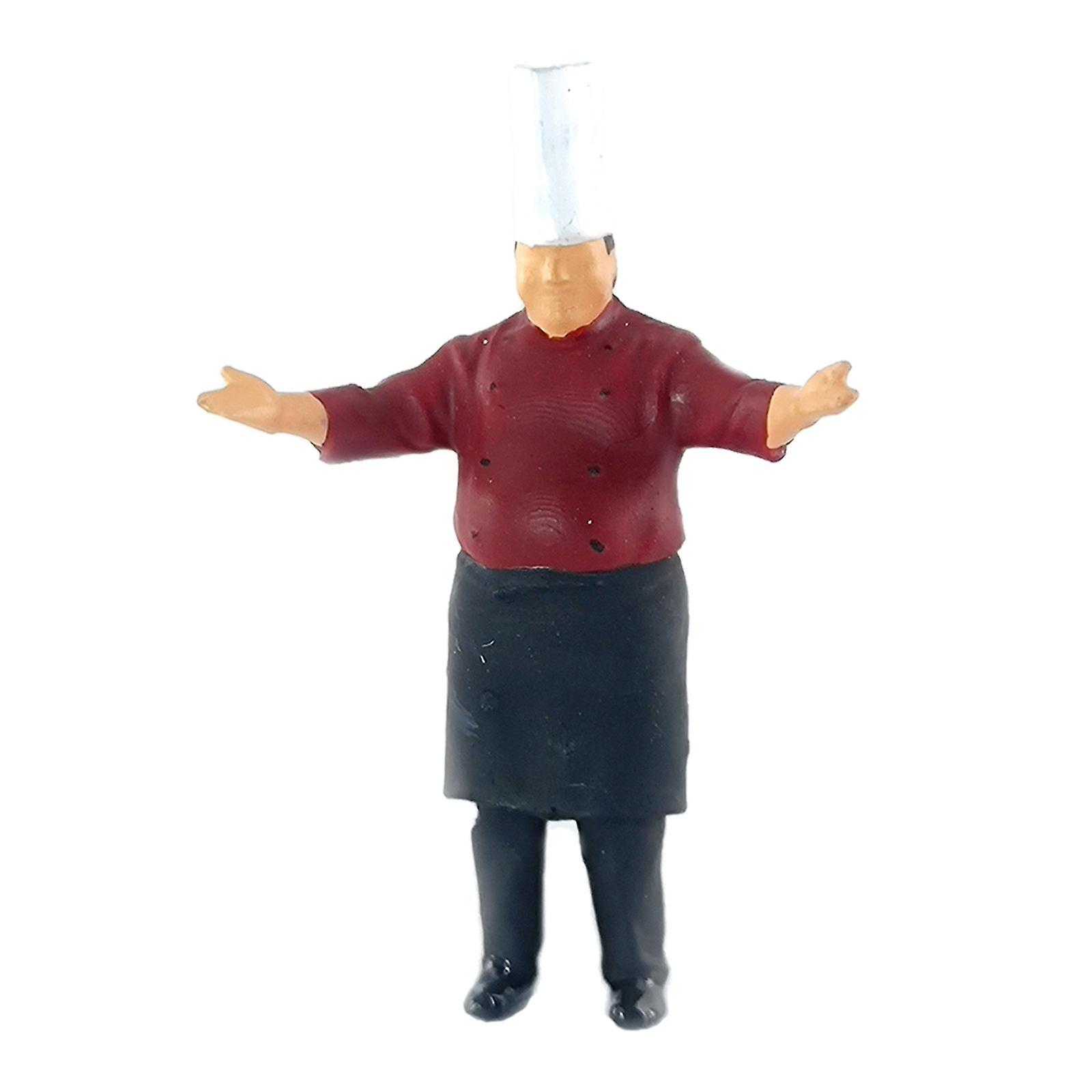 Cook Chef Figurines Building Scene 1:64 Scale Painted Figures  Chef Red 5