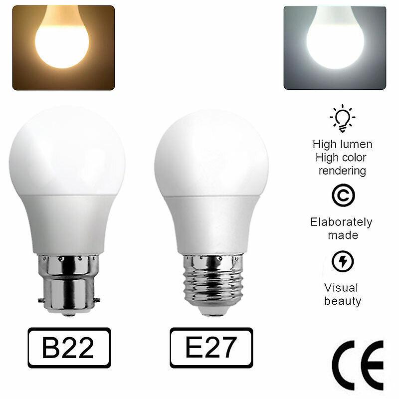 4X Led Bulb 7w E27 Globe Light Cool White Screw Bright Bulb