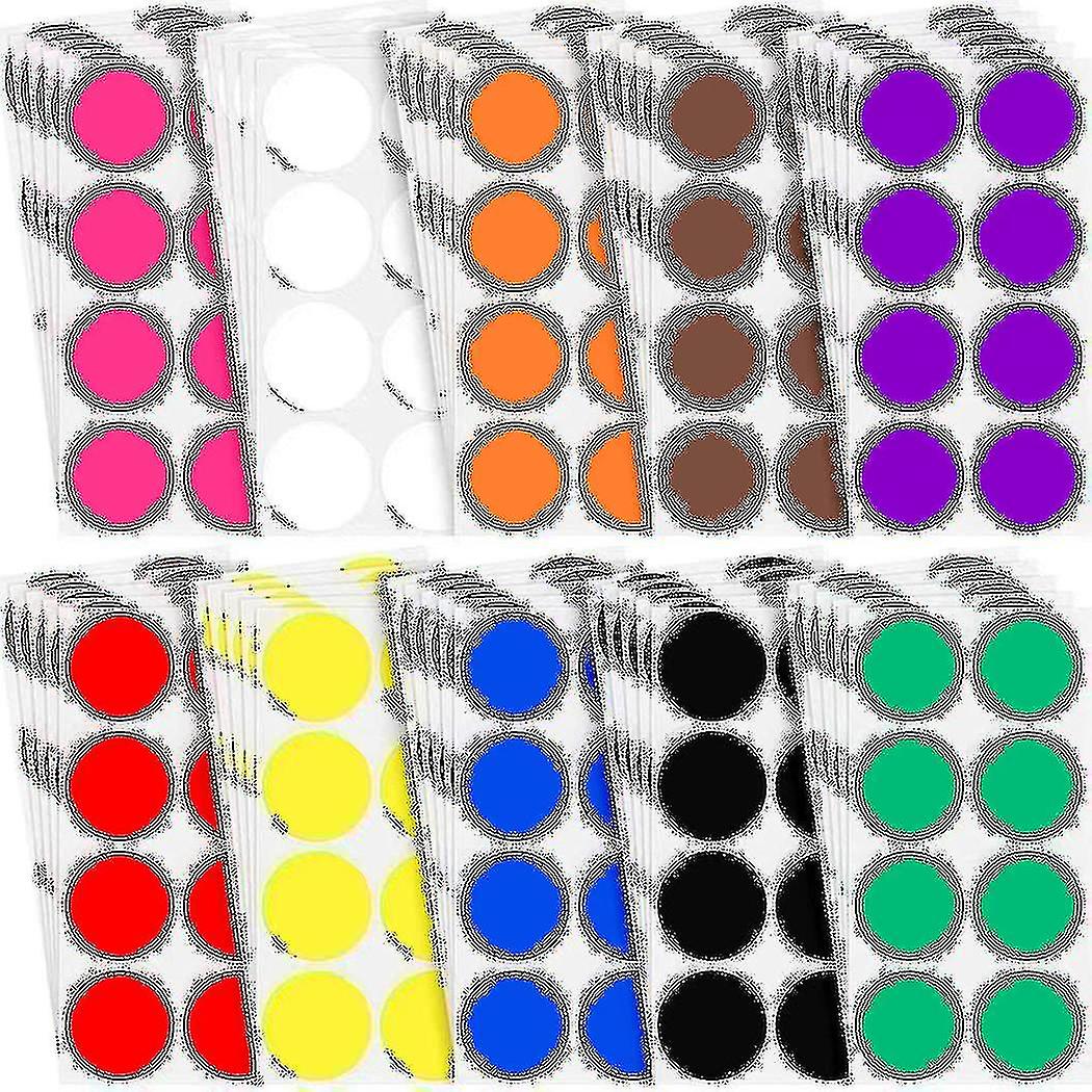 2 Inch Round Color Coding Sticker 10 Assorted Colors Circle Dot Labels Self-adhesive Colored Solid