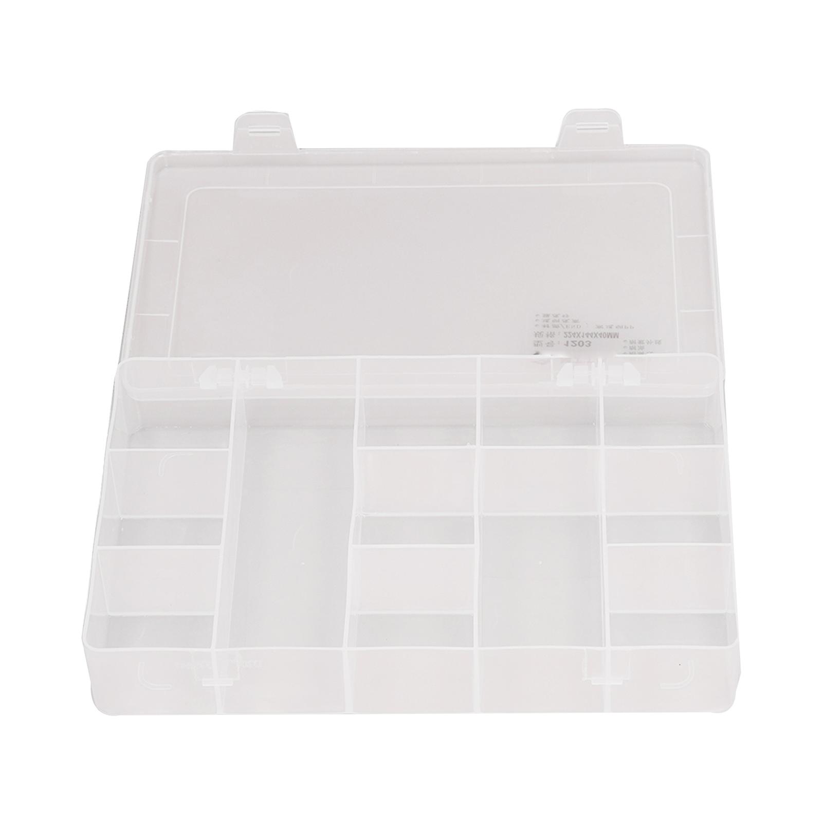 Clear Plastic Jewelry Box Organizer 12 Grids Divided Storage Container Case For Electronics Accessories