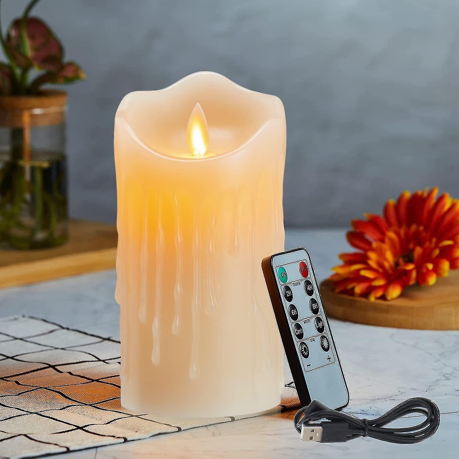 Led Candles, Rechargeable Candles With Wax Drops, Halloween Candles, Led Candles With Remote Control, Flameless Flicker Flicker Candles, Outdoor Candl