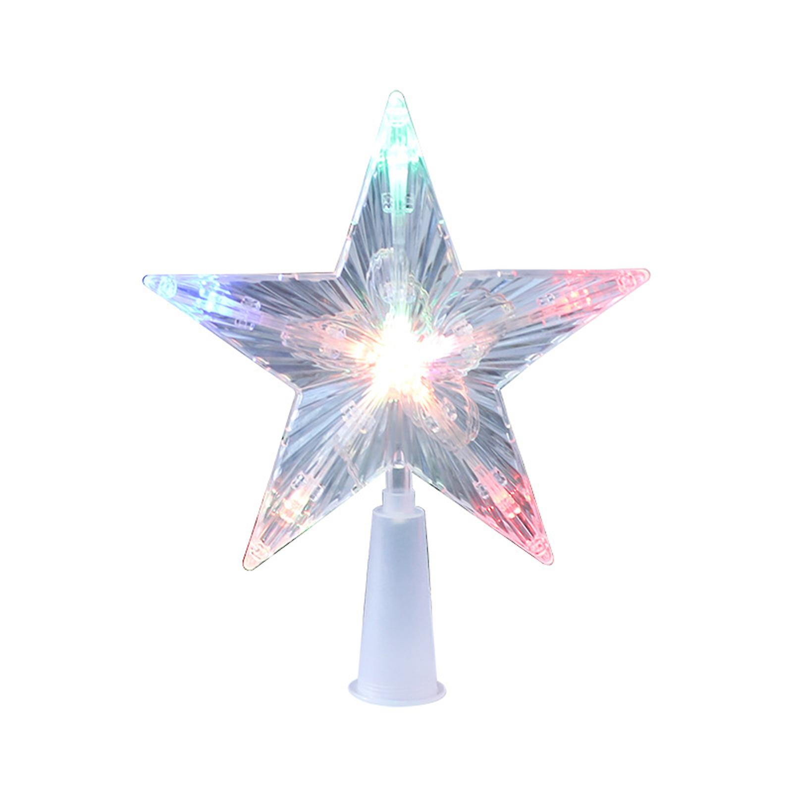 3D Luminous Five-Pointed Star LED Transparent Five-Pointed Star Christmas Tree Top Decoration