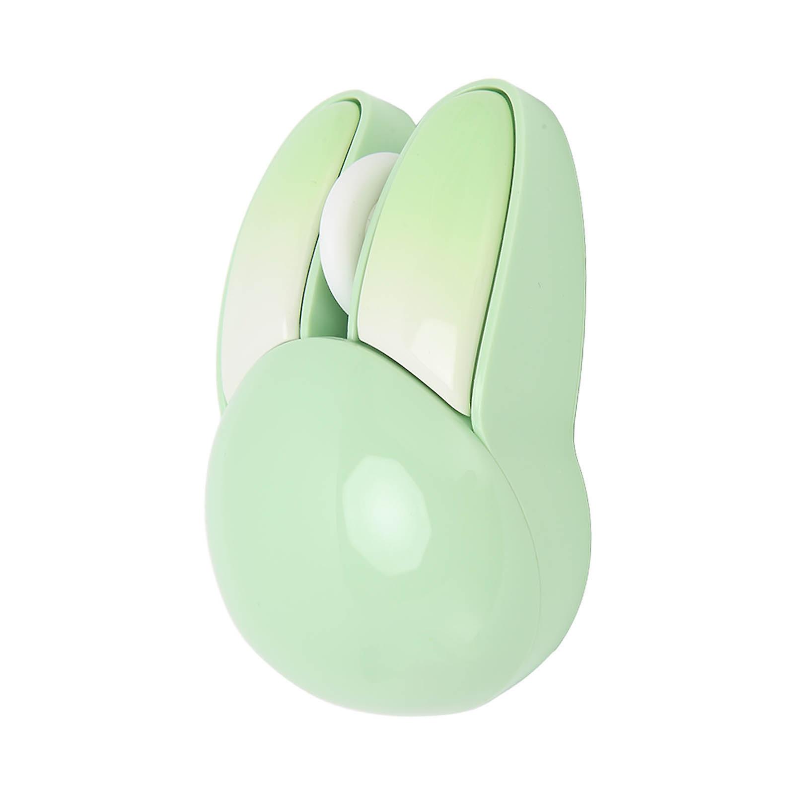 Cute Rabbit Wireless Mouse 2.4G Adjustable DPI Sensitivity 33ft Effective Range Battery Powered Silent Mouse Gaming Mice Green 