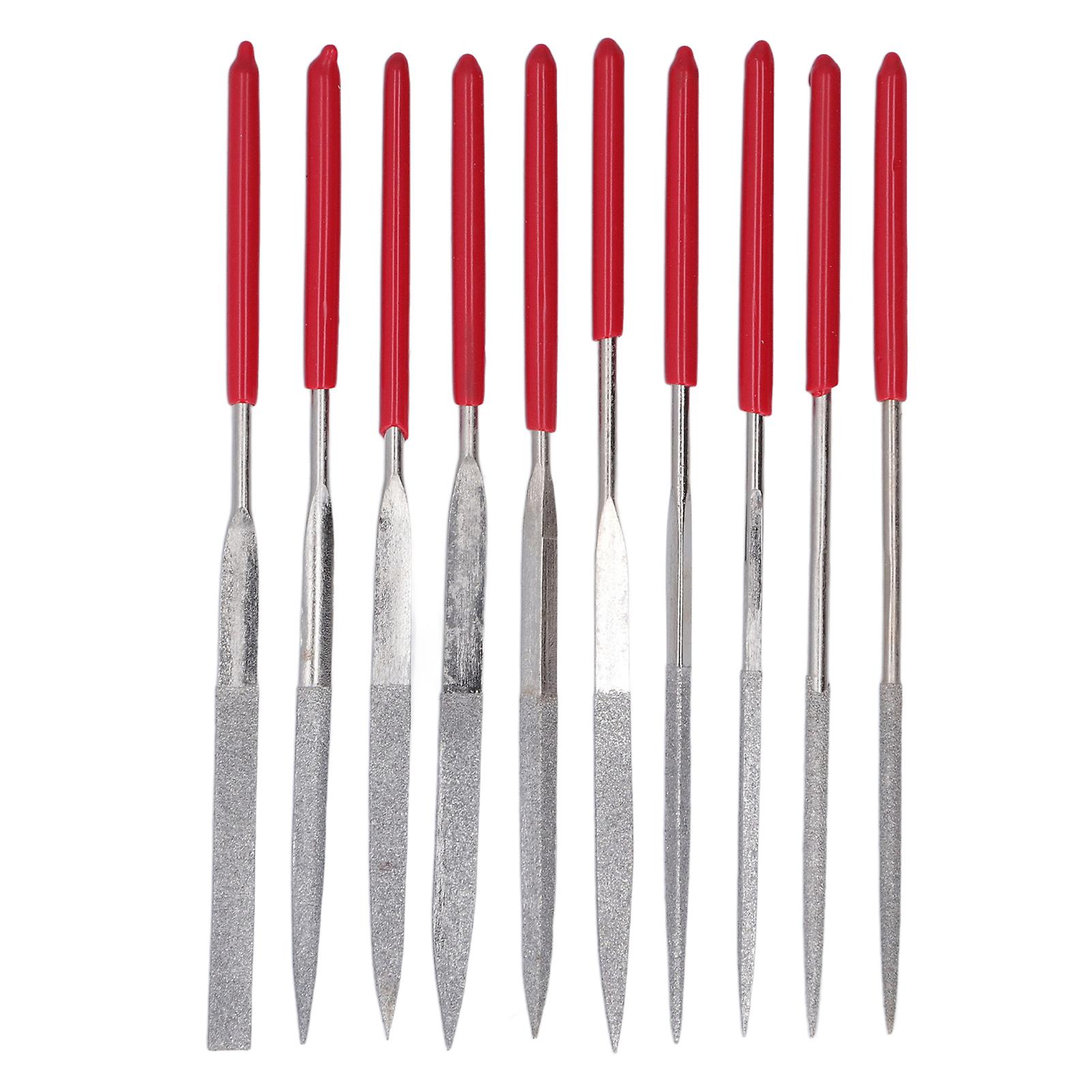 10 Pcs Needle File Set Diamond Model Grinding Trimming Needle File Kit for Material Processing