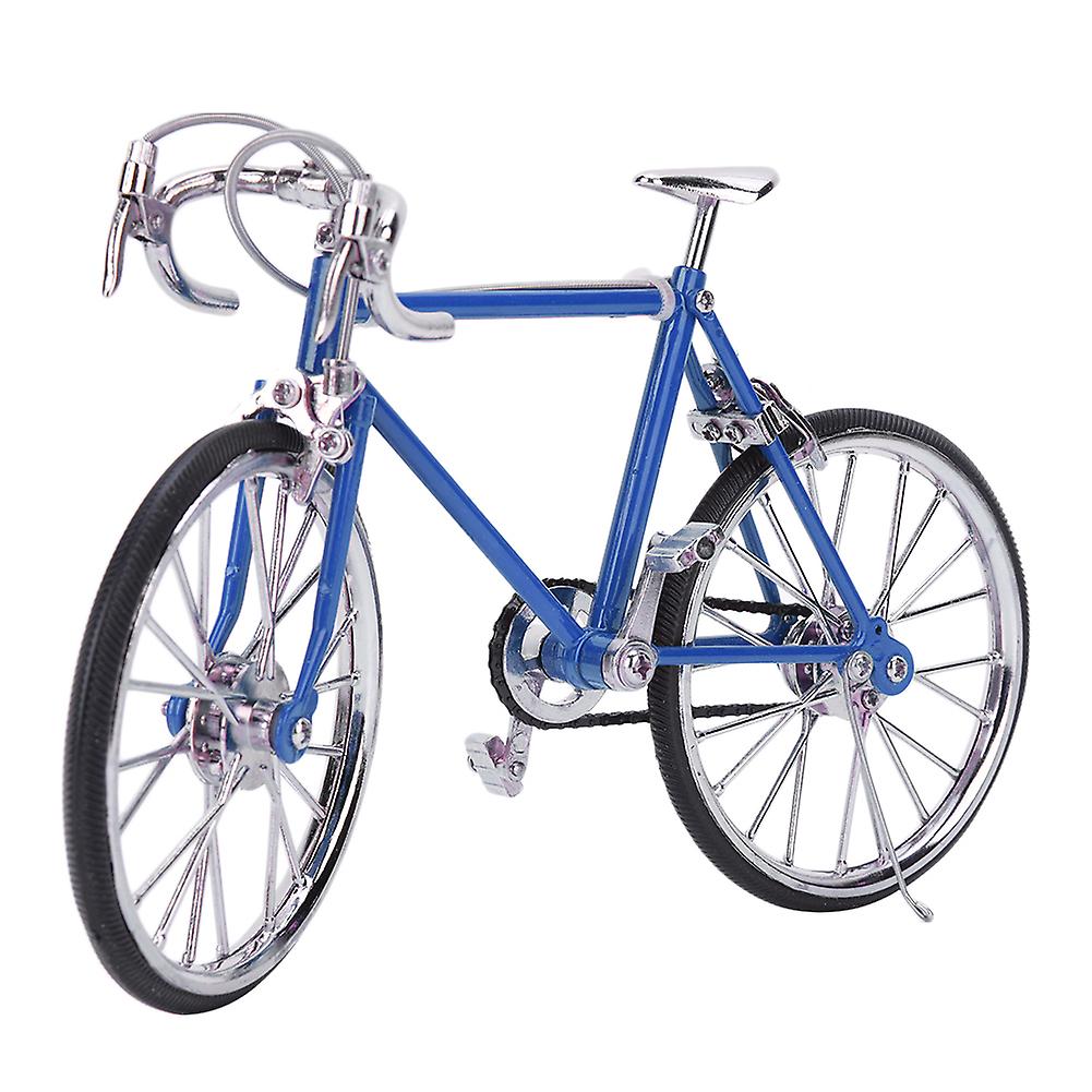 Vélo miniature en alliage pour maison de poupée 1:10, modèle de véhicule, accessoire, bleu clair
