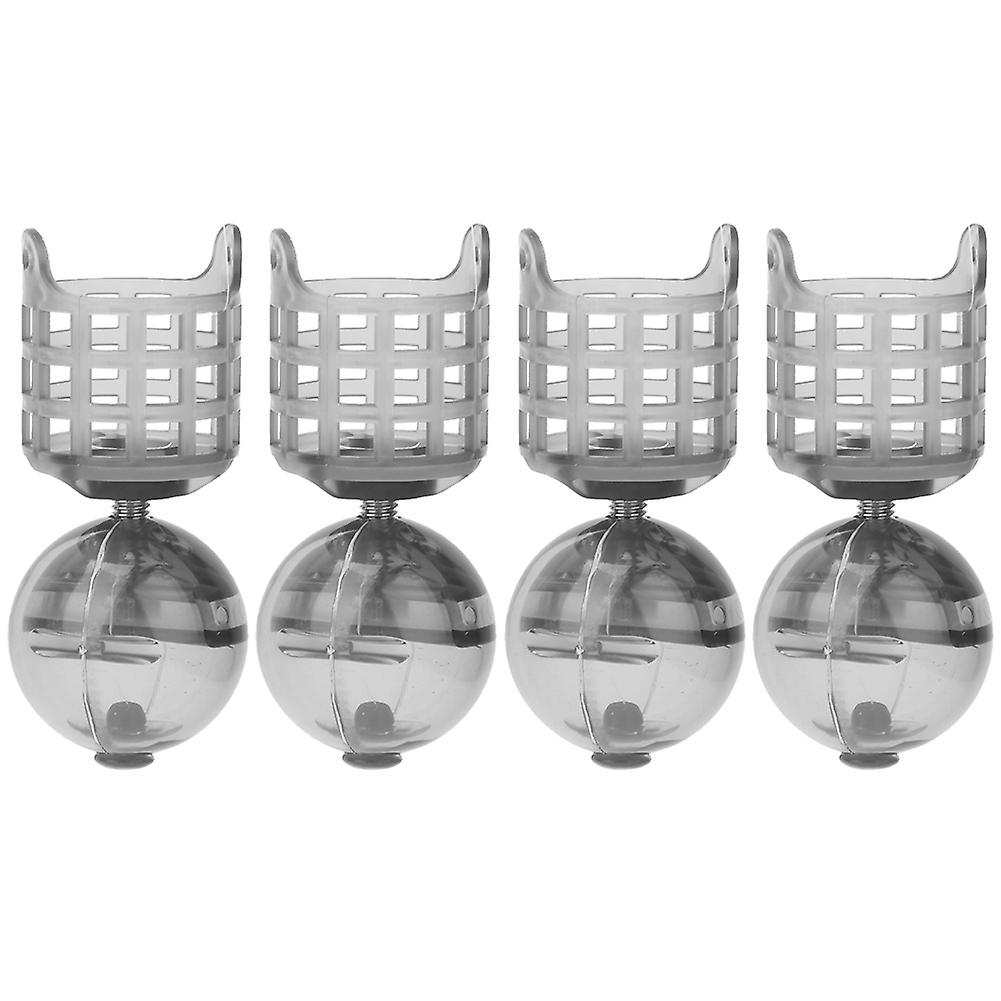 4Pcs PE Plastic Portable Fishing Tool Lure Bait Cage Tackle Accessories with WeightS