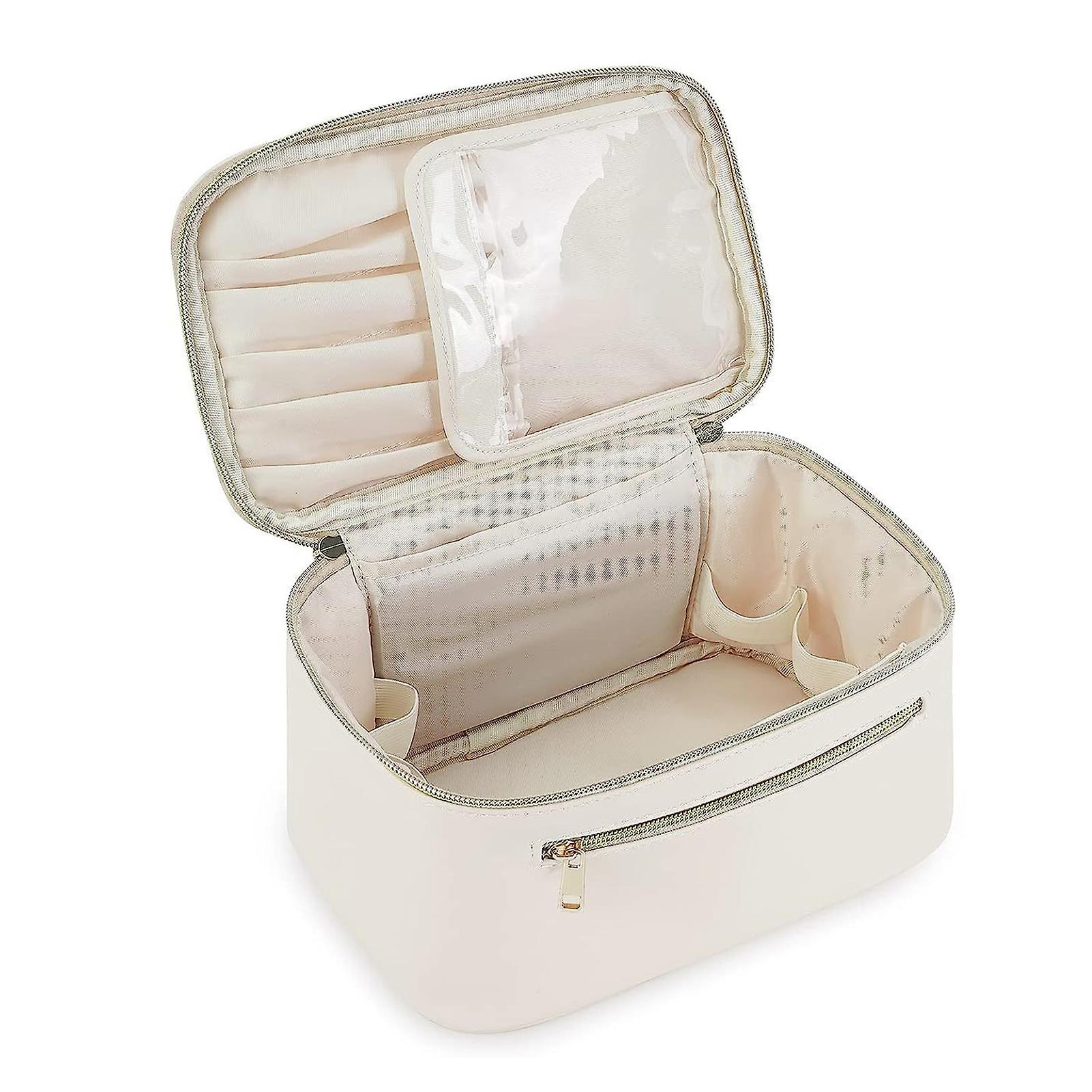 Portable Zipper Cosmetic Bag with Handle Durable Tear-Proof Toiletry Storage Bag for Women Girl Female