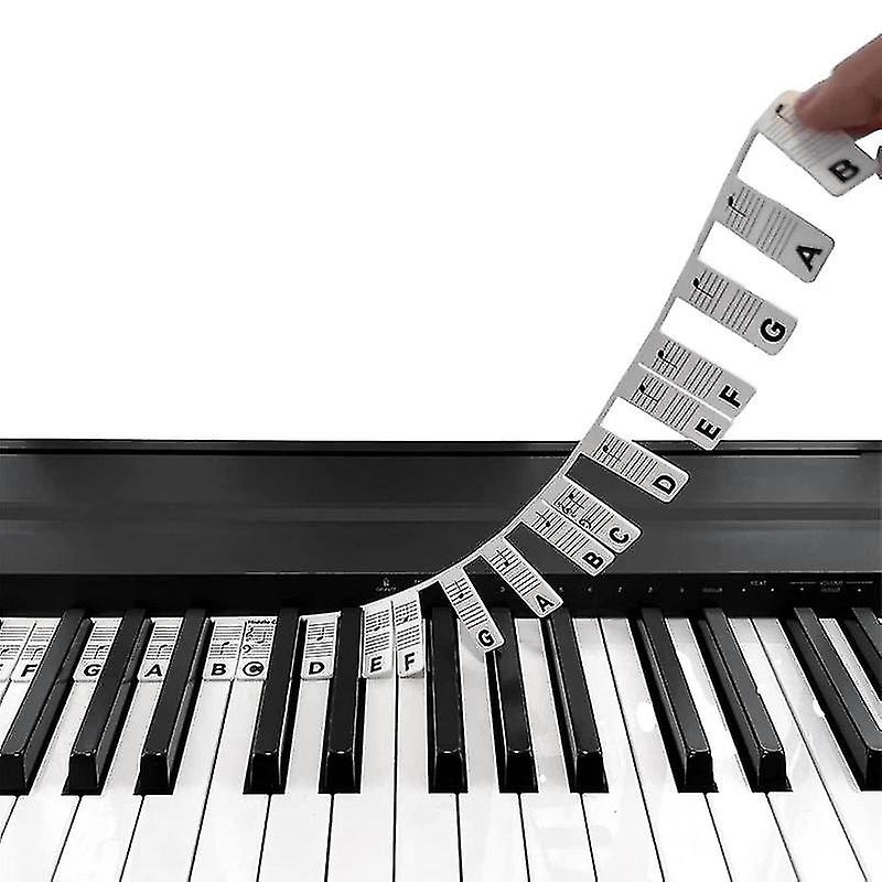 88 Keys Reusable Piano Keyboard Note Labels Piano Notes Guide Stickers-dwdz