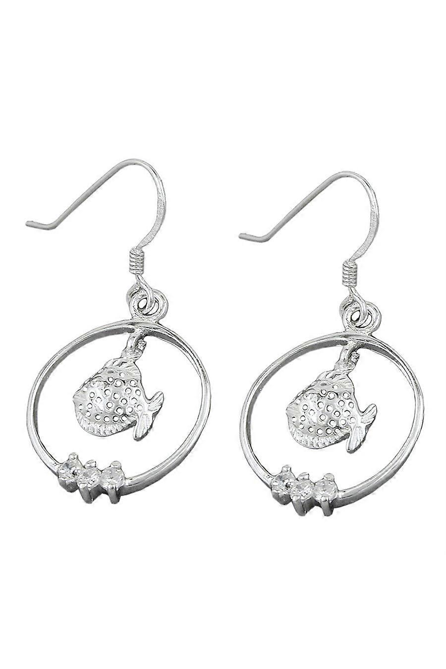 Earrings Fish Zirconia Silver 925 - Gl90832