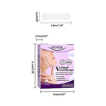 60 stk tynne ansiktsklistremerker Usynlig ansiktsløftning Patch V Ansikt Pustende Anti Wrinkle Adhesive Tape Hakeløfting Patch Hudpleie ~ 15223