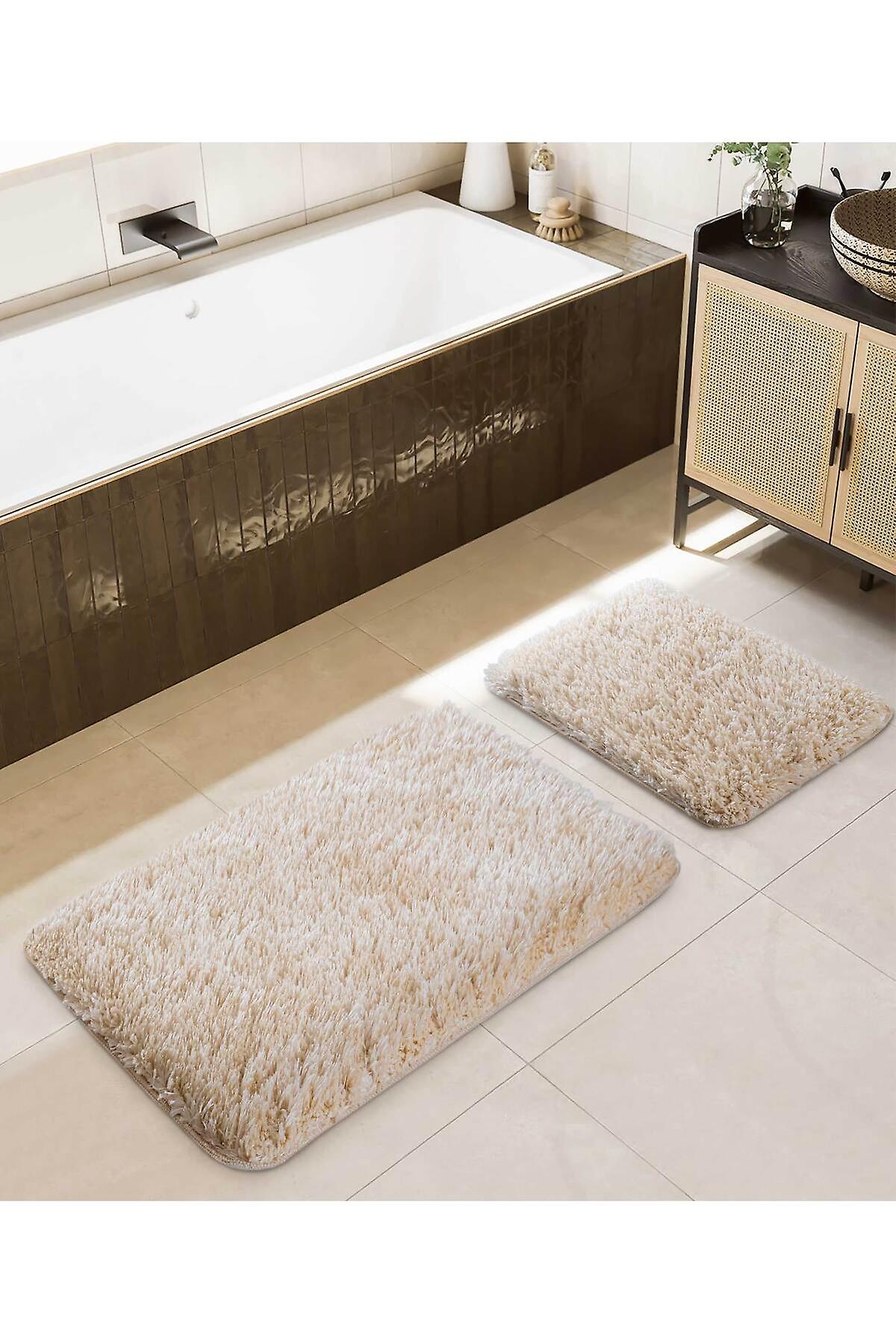 Koza Home Douro Shaggy 2-Piece Bath Mat Non-Slip Base 60 x 100 - 50 x 60