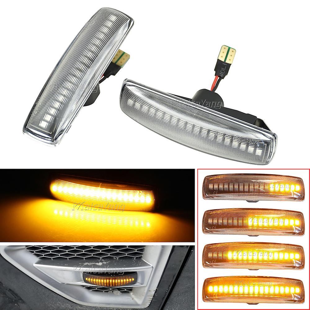 2PCS LED Dynamic Sequential Turn Signal Lights Side Marker Lamp For Land Rover Range Rover Sport Discovery 3 4 Freelander 2