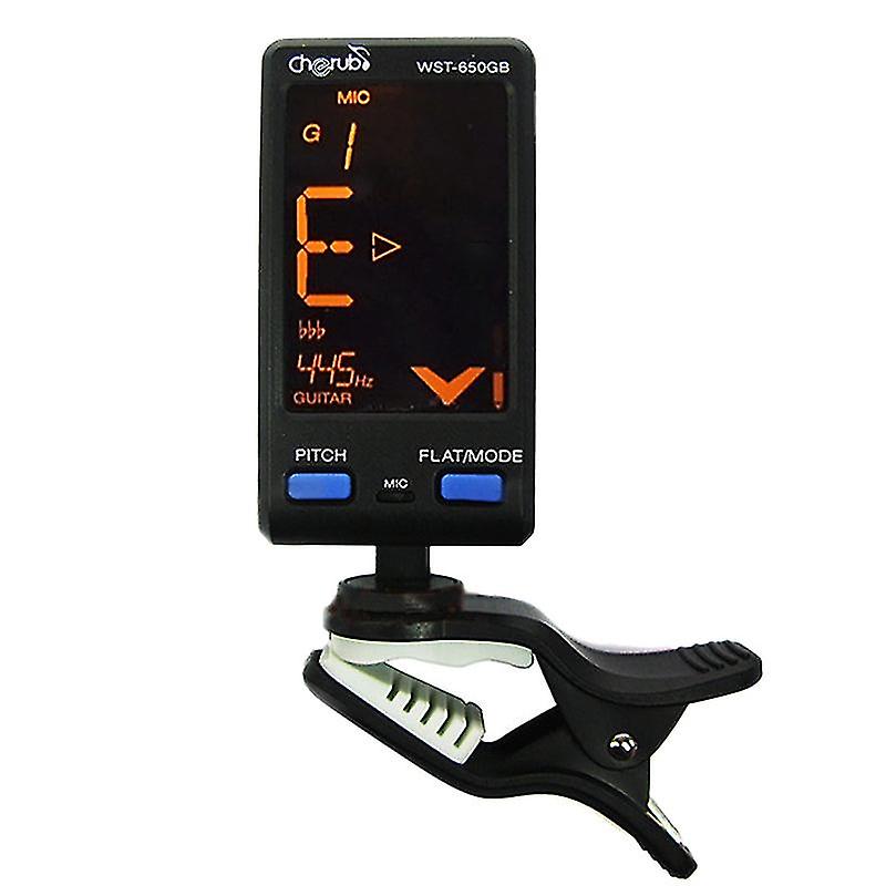 Cherub Wst-650gb Professional Guitar Clip On Tuner Chromatic Digital Tuner Large Clear Lcd Display For Acoustic Guitar/bass