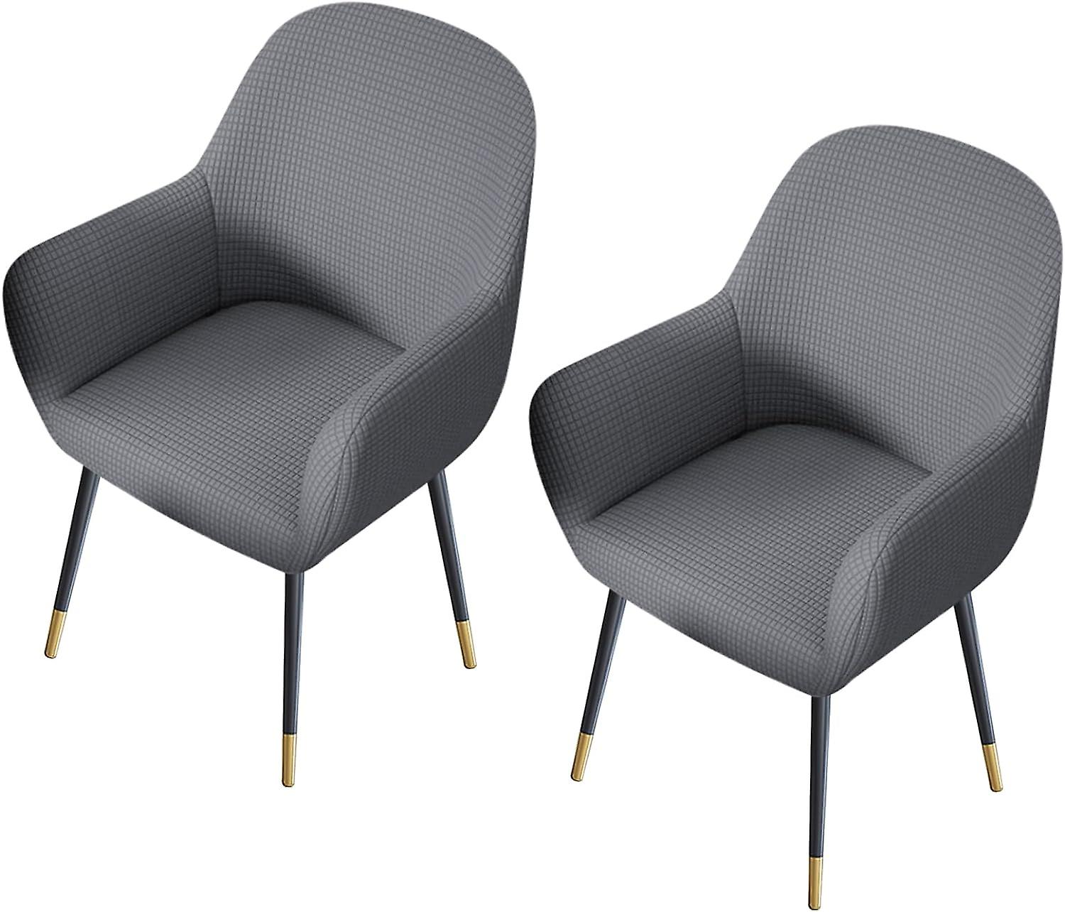 (Light Grey)Chair Protector Covers with Armrests, Universal for Dining Room, Kitchen, Dark