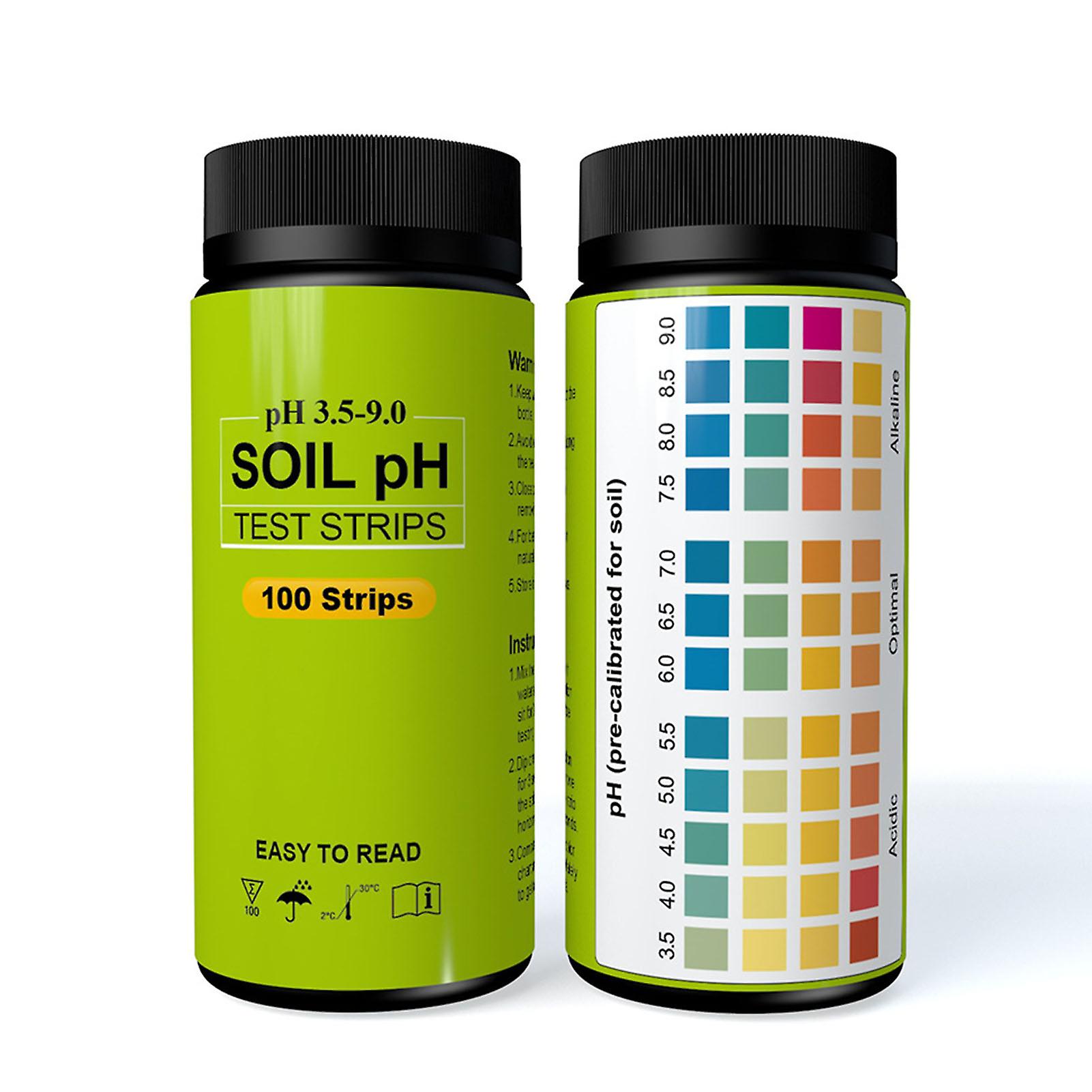 100pcs Soil PH Test Strip 3.5 to 9 Range High Accuracy PH Testing Paper Kit for Garden Lawn Grass Plant