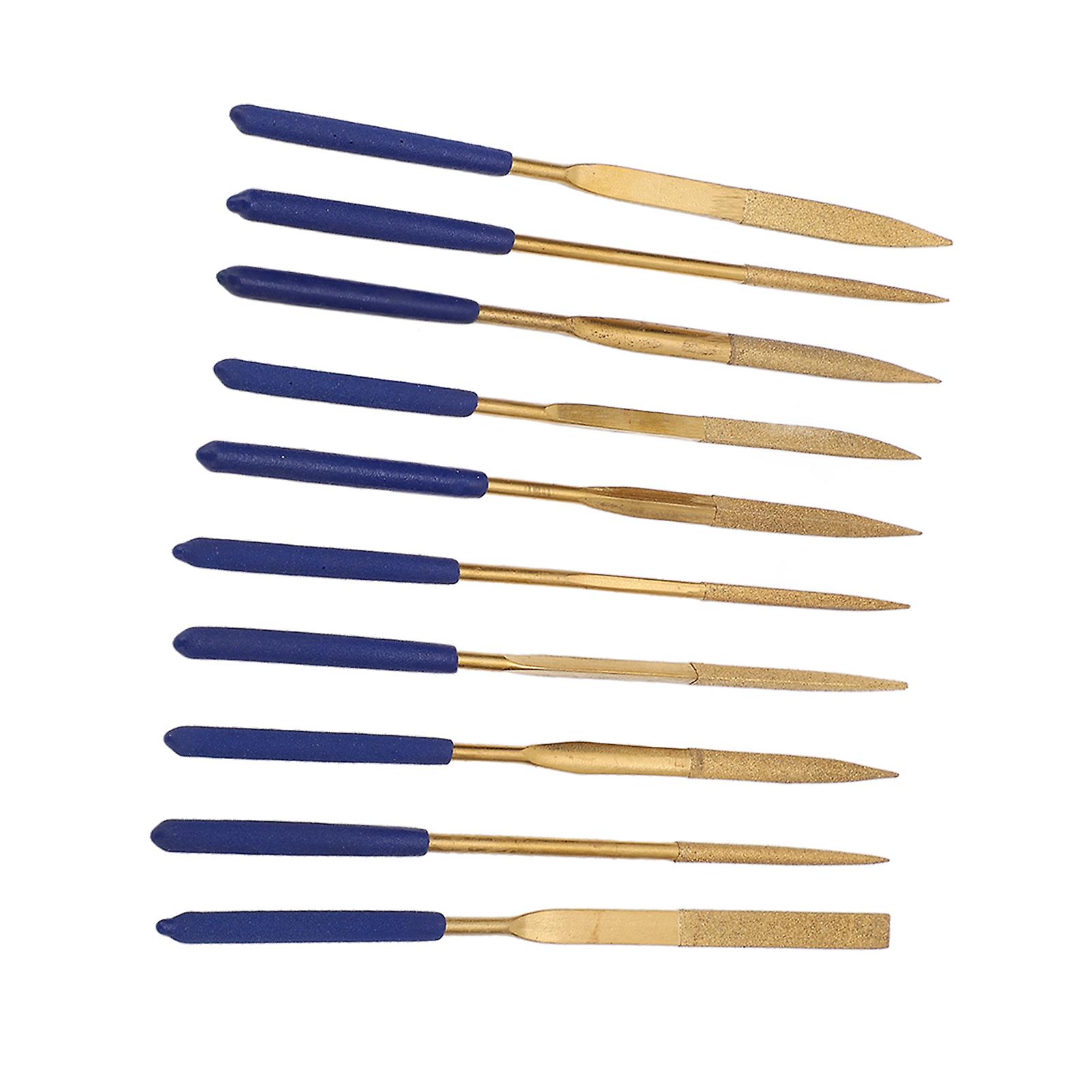 10Pcs Diamond File Set Hardened Blades Anti Rust Corrosion Resistant Efficiency Improving Needle File Kit 