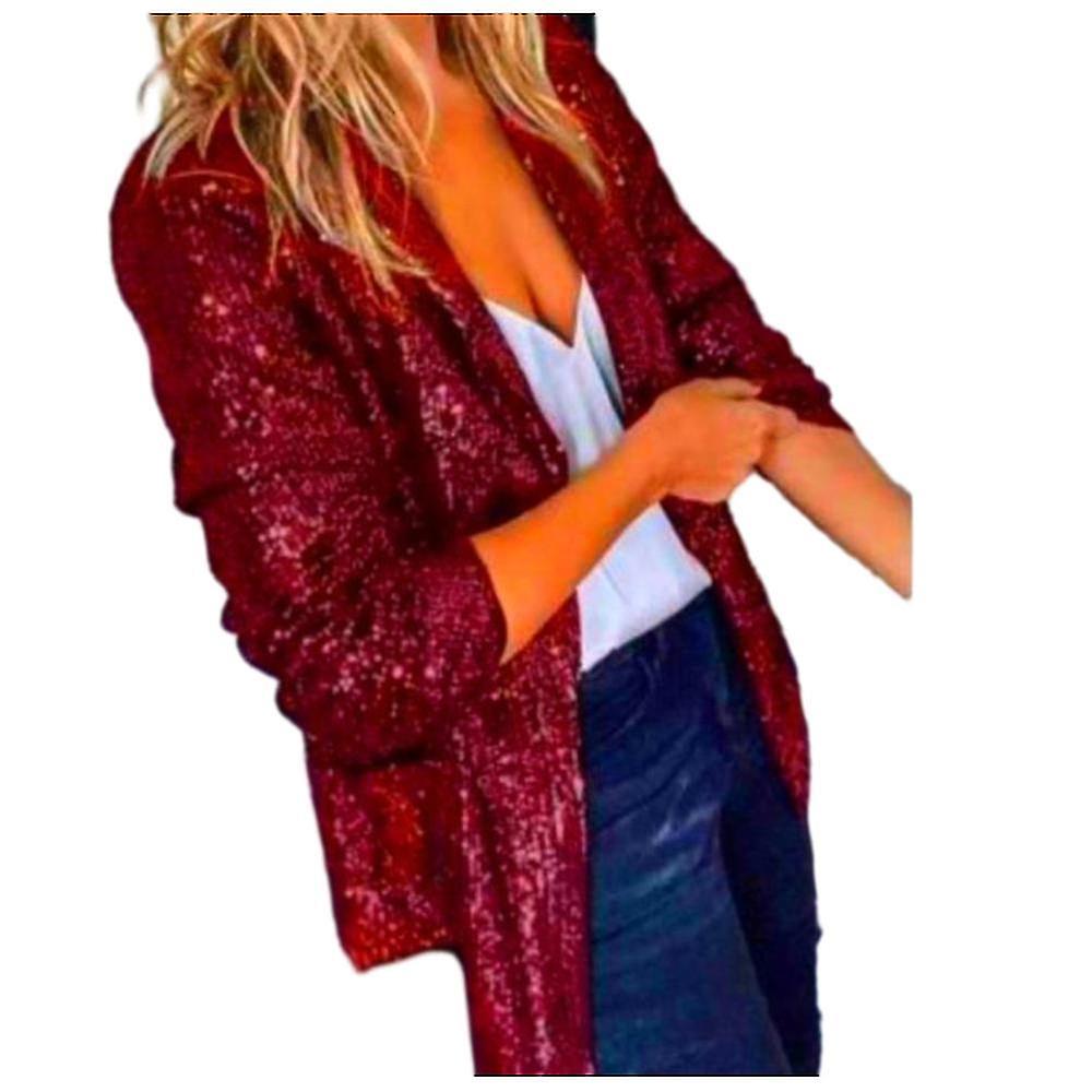Sequin Glitter Jacket Women's Blazer Fitted Long Sleeve Bomber Jacket for Women
