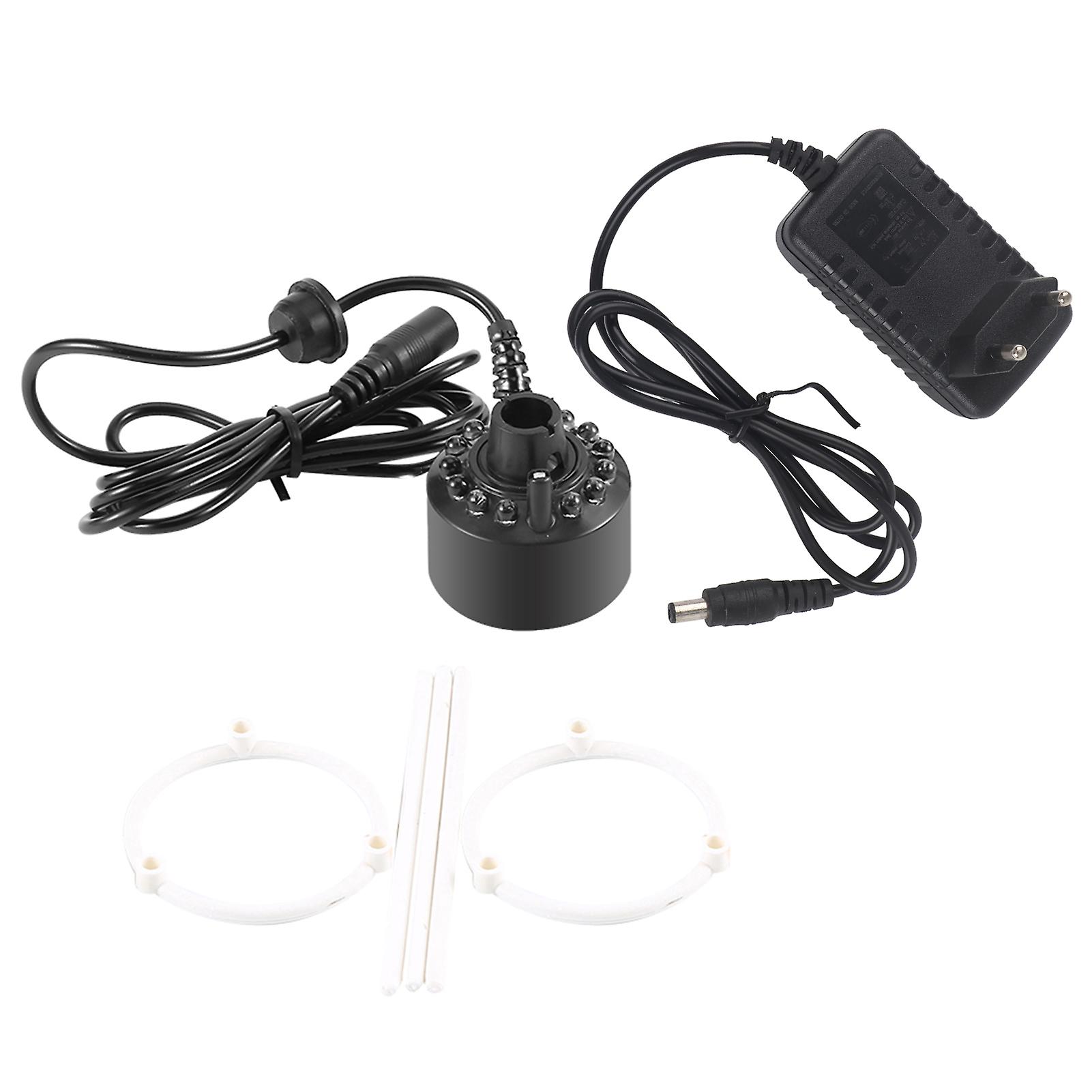 12LED Colorful Mist Maker for Water Fountain Pond with Power Adapter, Ultrasonic Fogger Humidifier for Garden Aquarium Decor