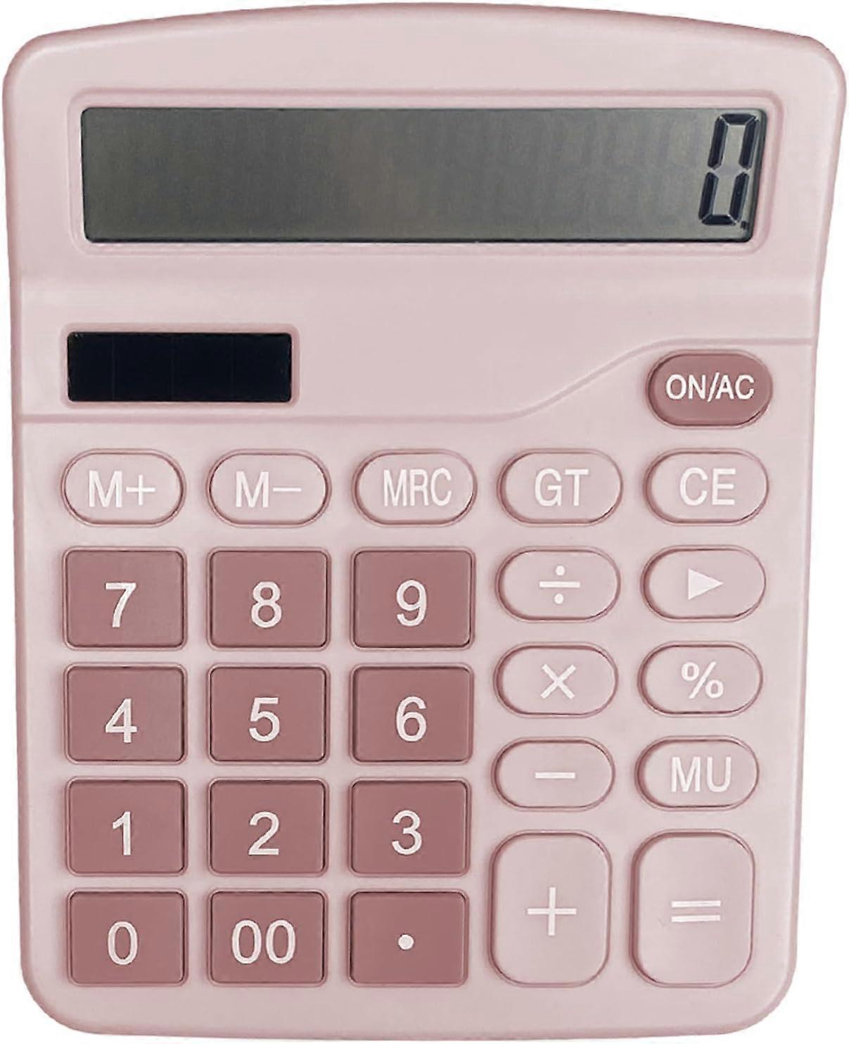 Calculator, 12 Digit Large LCD Solar Desktop Calculator, for Office, Home and School, Mini Standard Function Calculator, Desktop Calculator with Larg