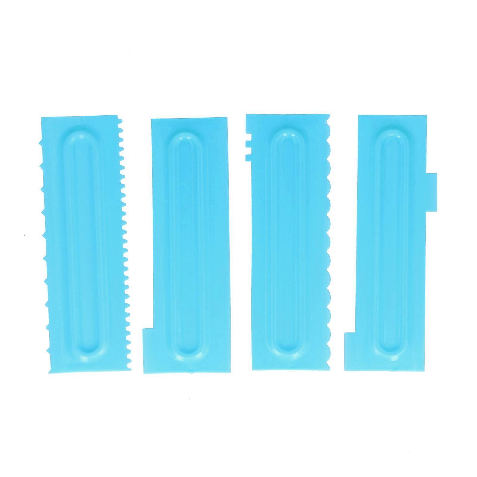 4PCS Cream Scraper Cake Decorating Comb Cake Scraper Smoother Fondant Cake Tools