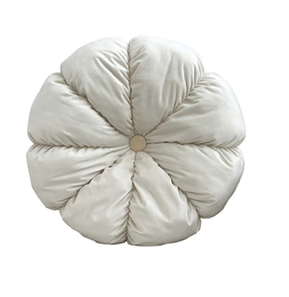 Daisy floor cushions - flower cushions as decorative cushions - beautifies every room for a comfortable seating experience, 45 * 45 * 12 cm white