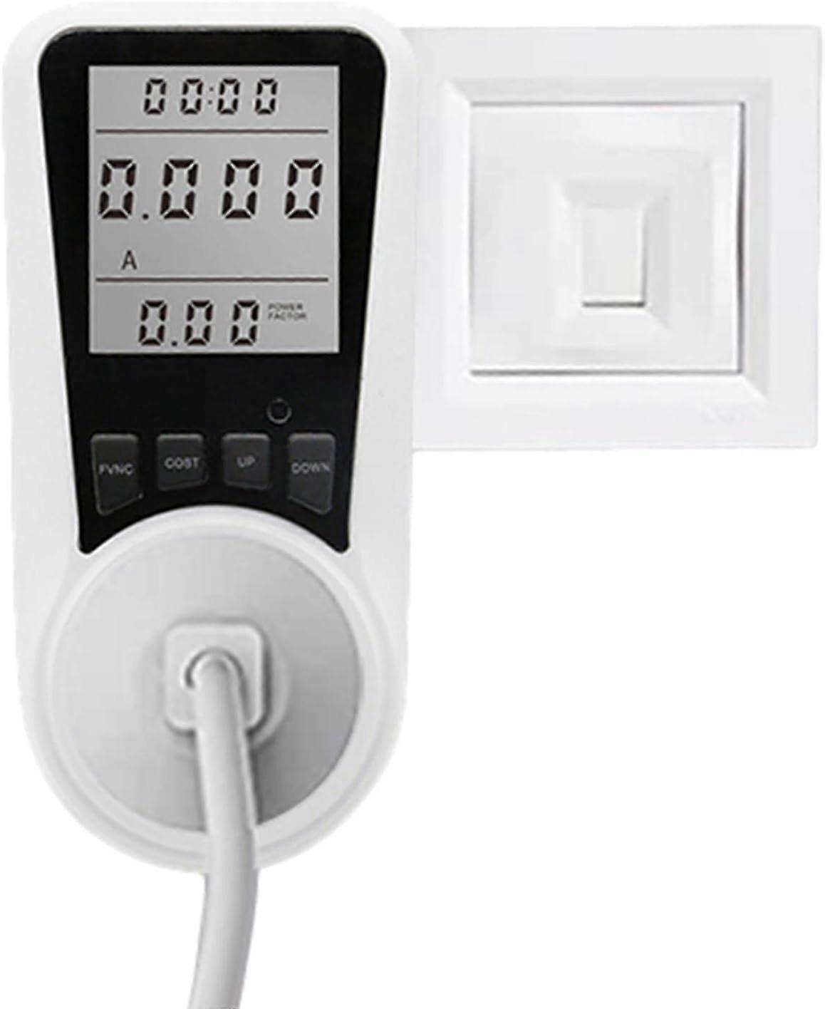 Watt Meter - Portable Real-time Power Monitor with Backlit LCD Display,Wattage Meter with Overload Protection Function for Energy Saving